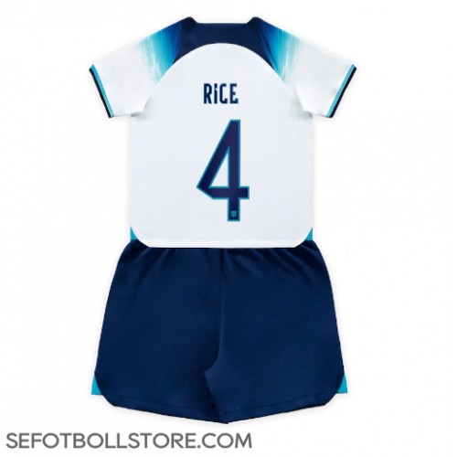 England Declan Rice #4 Replika babykläder Hemmaställ Barn VM 2022 Kortärmad (+ korta byxor)